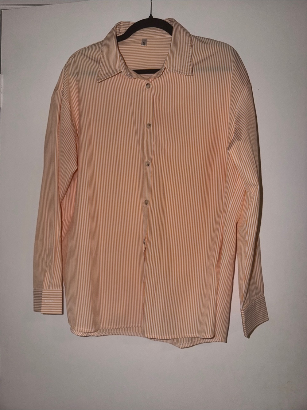 Orange Stripe Long-Sleeve Button-Up Shirt